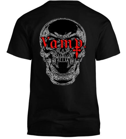 Red vamp skull tee