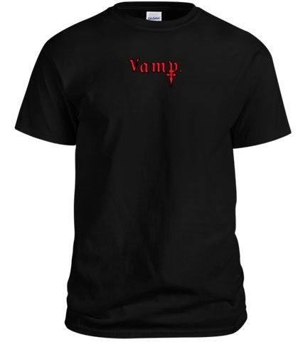 Red vamp skull tee